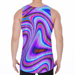 Purple Psychedelic Trippy Print Men's Velvet Tank Top
