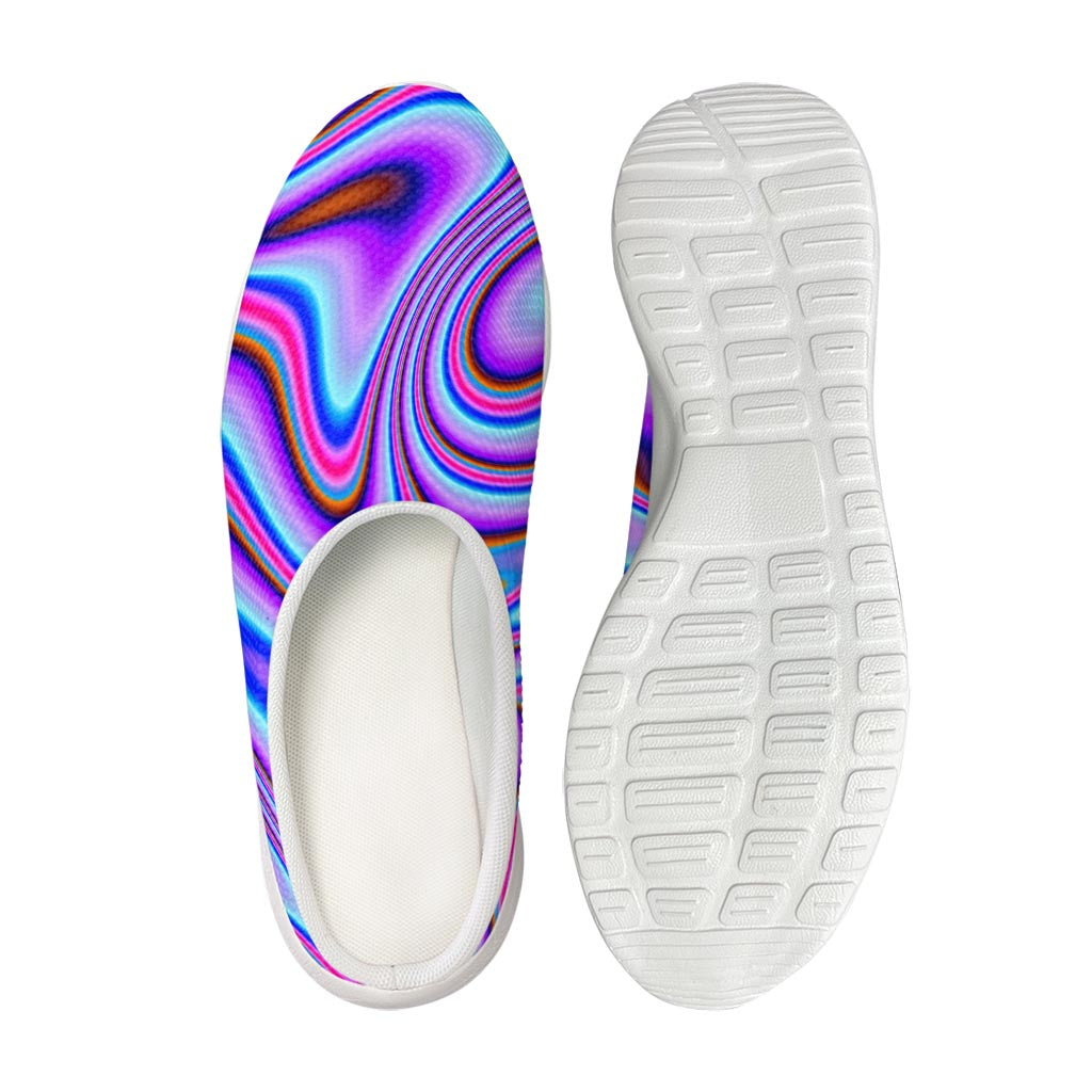 Purple Psychedelic Trippy Print Mesh Casual Shoes