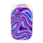Purple Psychedelic Trippy Print Mesh Laundry Hamper
