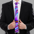 Purple Psychedelic Trippy Print Necktie