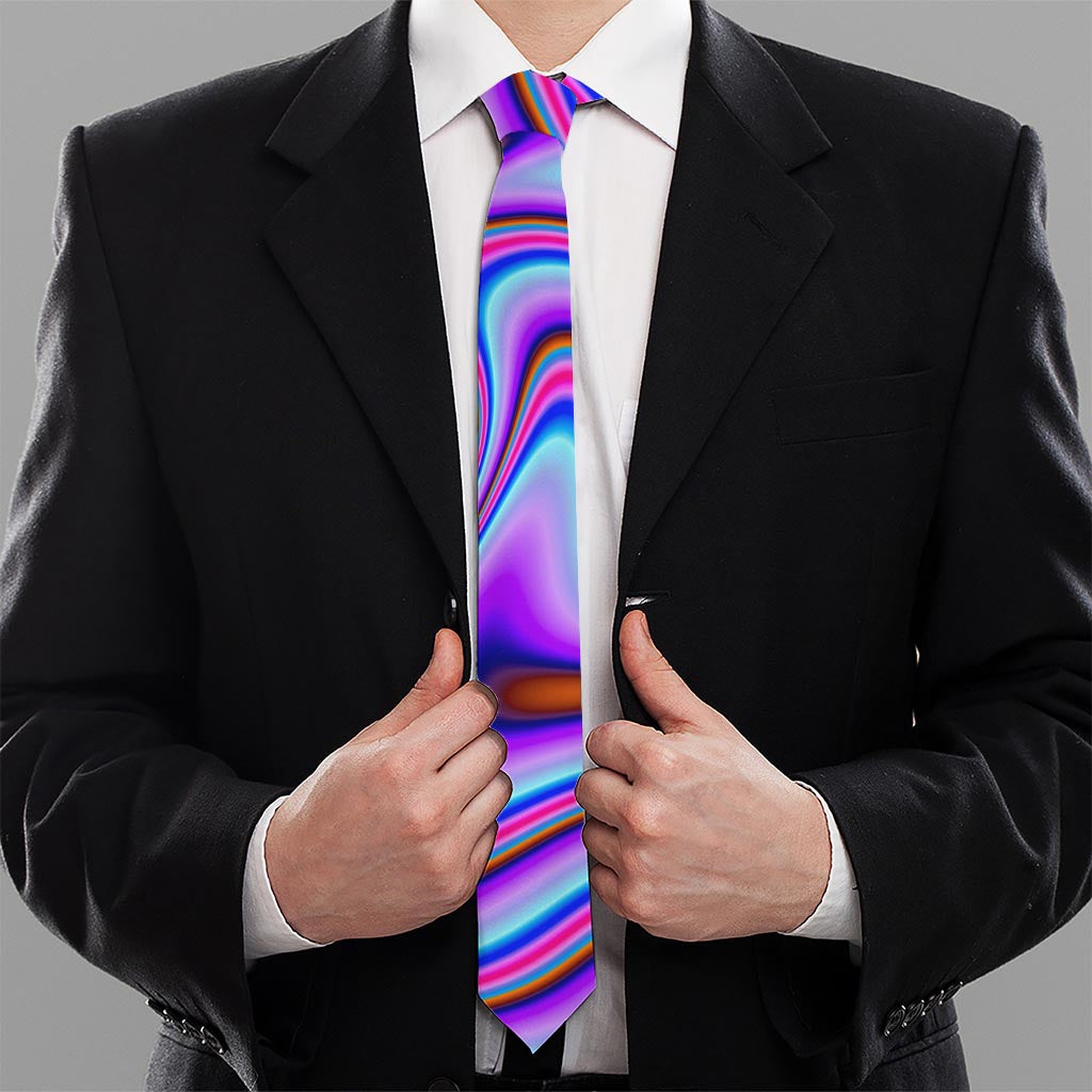 Purple Psychedelic Trippy Print Necktie