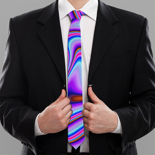 Purple Psychedelic Trippy Print Necktie