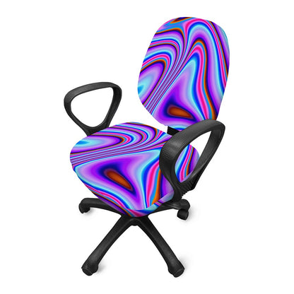 Purple Psychedelic Trippy Print Office Chair Cover