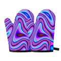 Purple Psychedelic Trippy Print Oven Mitts