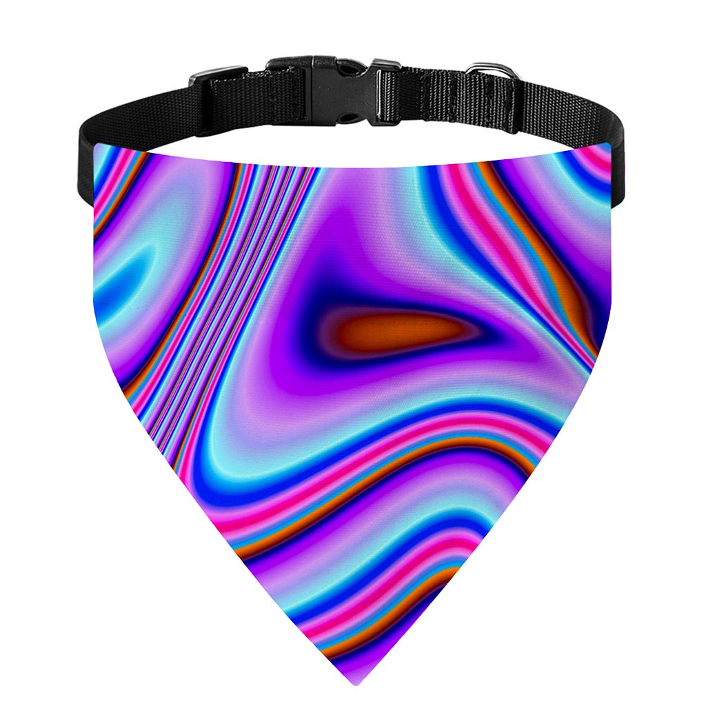 Purple Psychedelic Trippy Print Over The Collar Dog Bandana