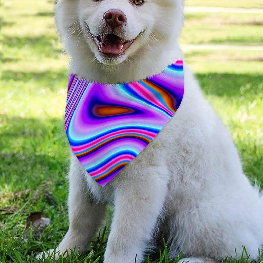 Purple Psychedelic Trippy Print Over The Collar Dog Bandana