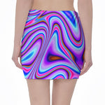 Purple Psychedelic Trippy Print Pencil Mini Skirt