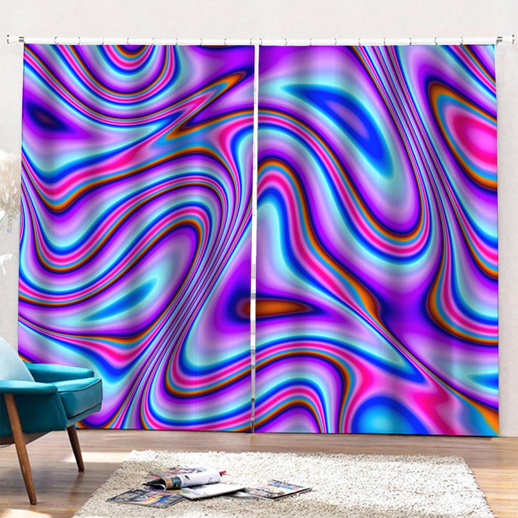 Purple Psychedelic Trippy Print Pencil Pleat Curtains