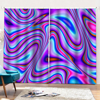 Purple Psychedelic Trippy Print Pencil Pleat Curtains
