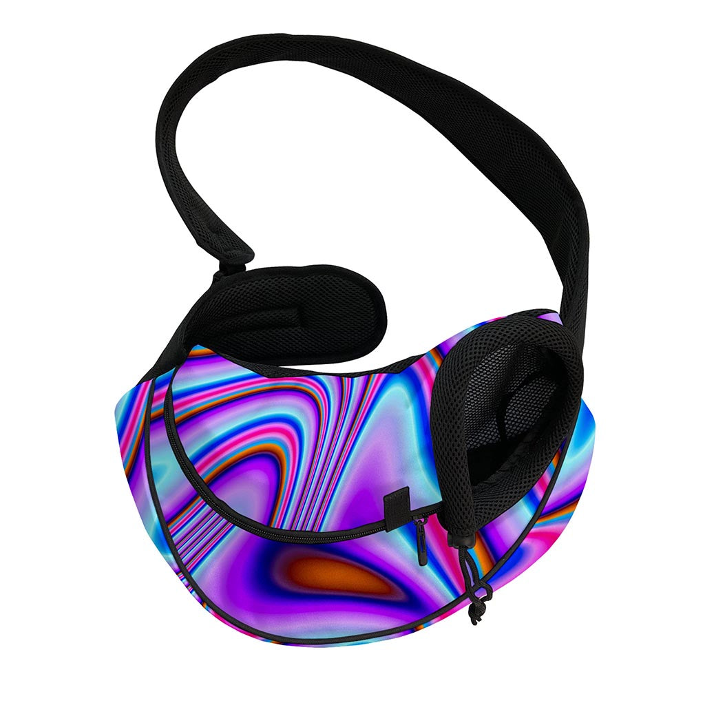 Purple Psychedelic Trippy Print Pet Sling Carrier
