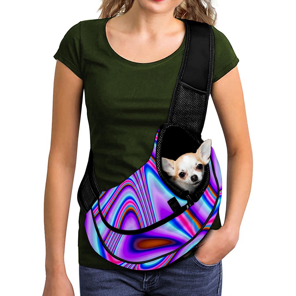 Purple Psychedelic Trippy Print Pet Sling Carrier