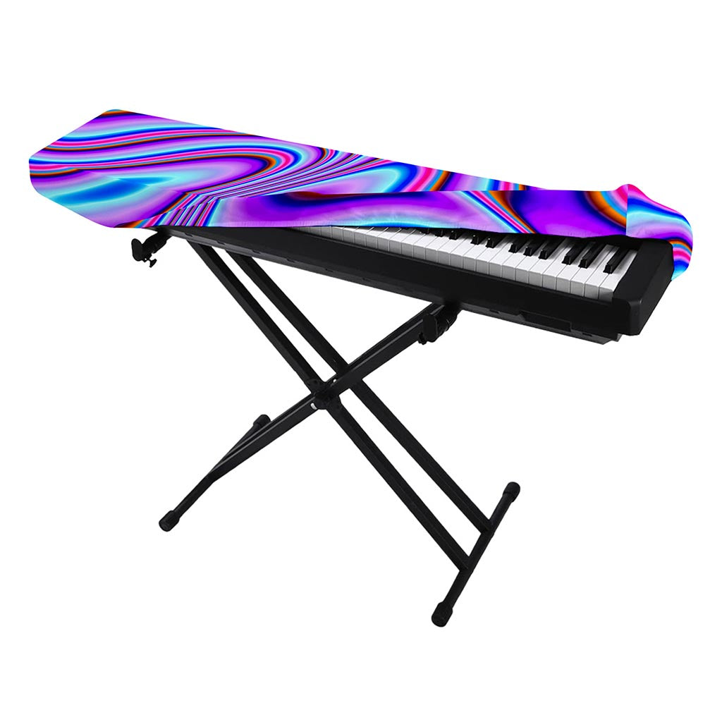 Purple Psychedelic Trippy Print Piano Keyboard Cover