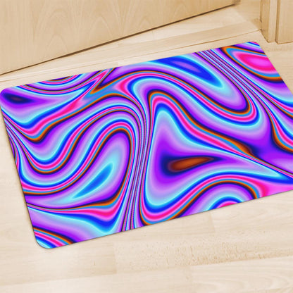 Purple Psychedelic Trippy Print Polyester Doormat