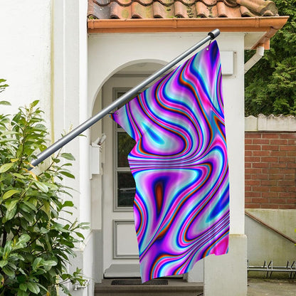 Purple Psychedelic Trippy Print Polyester Flag