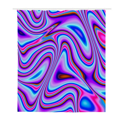 Purple Psychedelic Trippy Print Polyester Shower Curtain