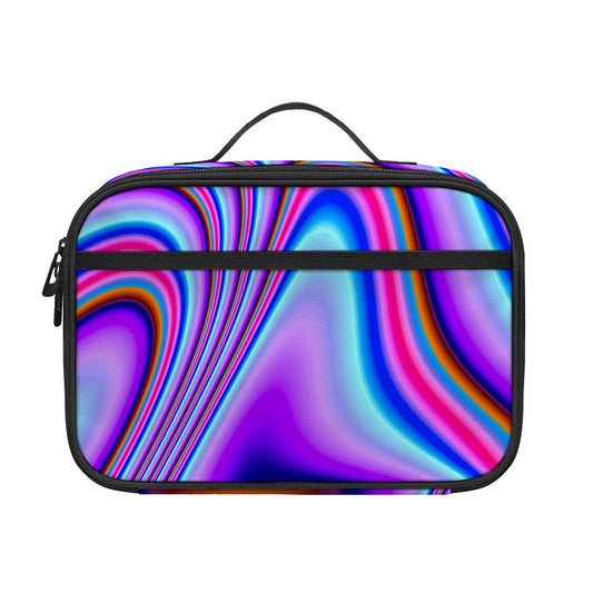 Purple Psychedelic Trippy Print Portable Lunch Bag
