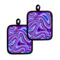 Purple Psychedelic Trippy Print Pot Holders