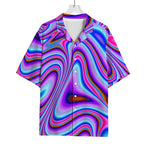 Purple Psychedelic Trippy Print Rayon Hawaiian Shirt