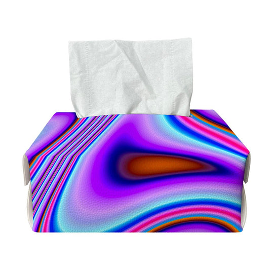 Purple Psychedelic Trippy Print Rectangle Tissue Box Cover