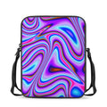 Purple Psychedelic Trippy Print Rectangular Crossbody Bag