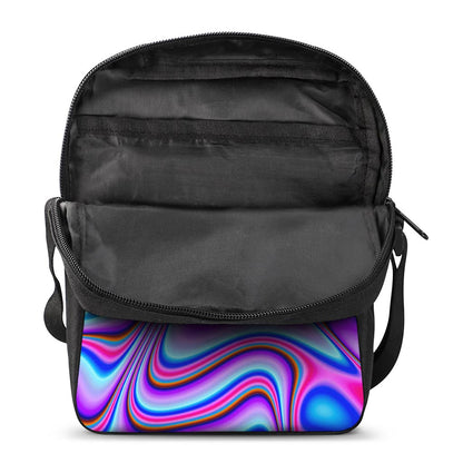 Purple Psychedelic Trippy Print Rectangular Crossbody Bag