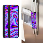 Purple Psychedelic Trippy Print Refrigerator Handle Covers