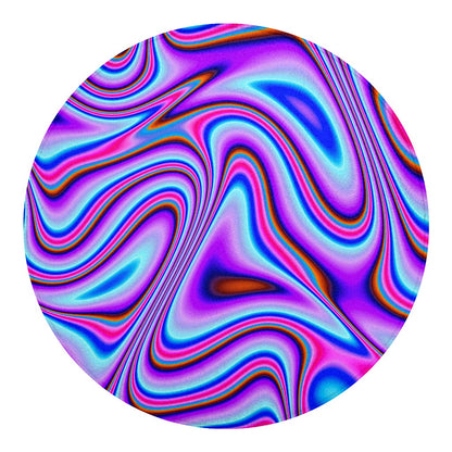 Purple Psychedelic Trippy Print Round Blanket