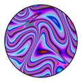 Purple Psychedelic Trippy Print Round Floor Mat