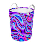 Purple Psychedelic Trippy Print Round Laundry Basket