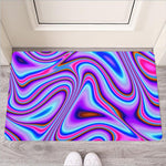 Purple Psychedelic Trippy Print Rubber Doormat