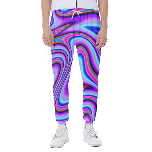 Purple Psychedelic Trippy Print Scuba Joggers