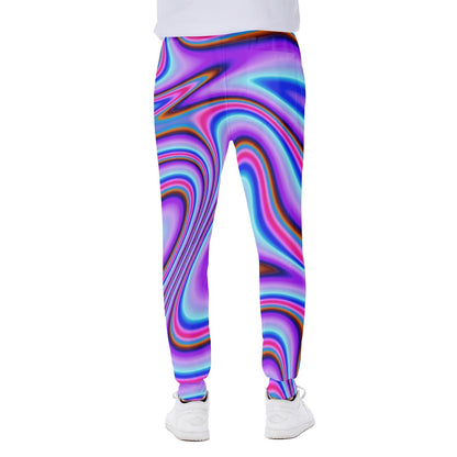 Purple Psychedelic Trippy Print Scuba Joggers