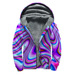 Purple Psychedelic Trippy Print Sherpa Lined Zip Up Hoodie