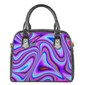 Purple Psychedelic Trippy Print Shoulder Handbag