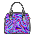 Purple Psychedelic Trippy Print Shoulder Handbag