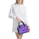 Purple Psychedelic Trippy Print Shoulder Handbag