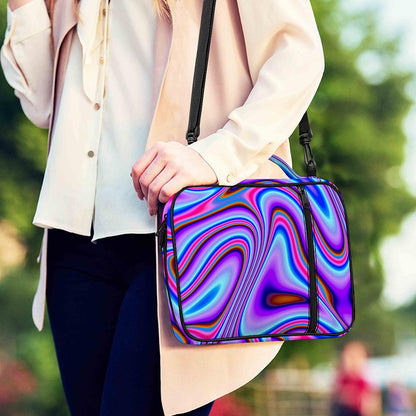 Purple Psychedelic Trippy Print Shoulder Strap Bible Bag