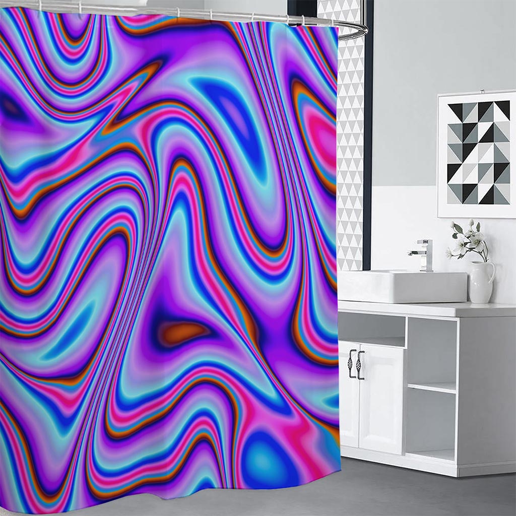 Purple Psychedelic Trippy Print Shower Curtain