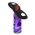 Purple Psychedelic Trippy Print Single Neoprene Wine Tote