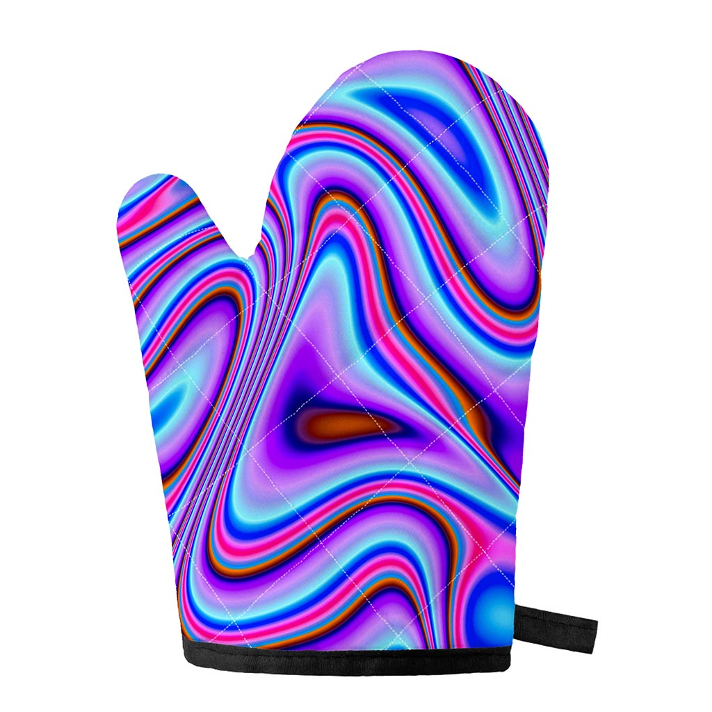 Purple Psychedelic Trippy Print Single Oven Mitt