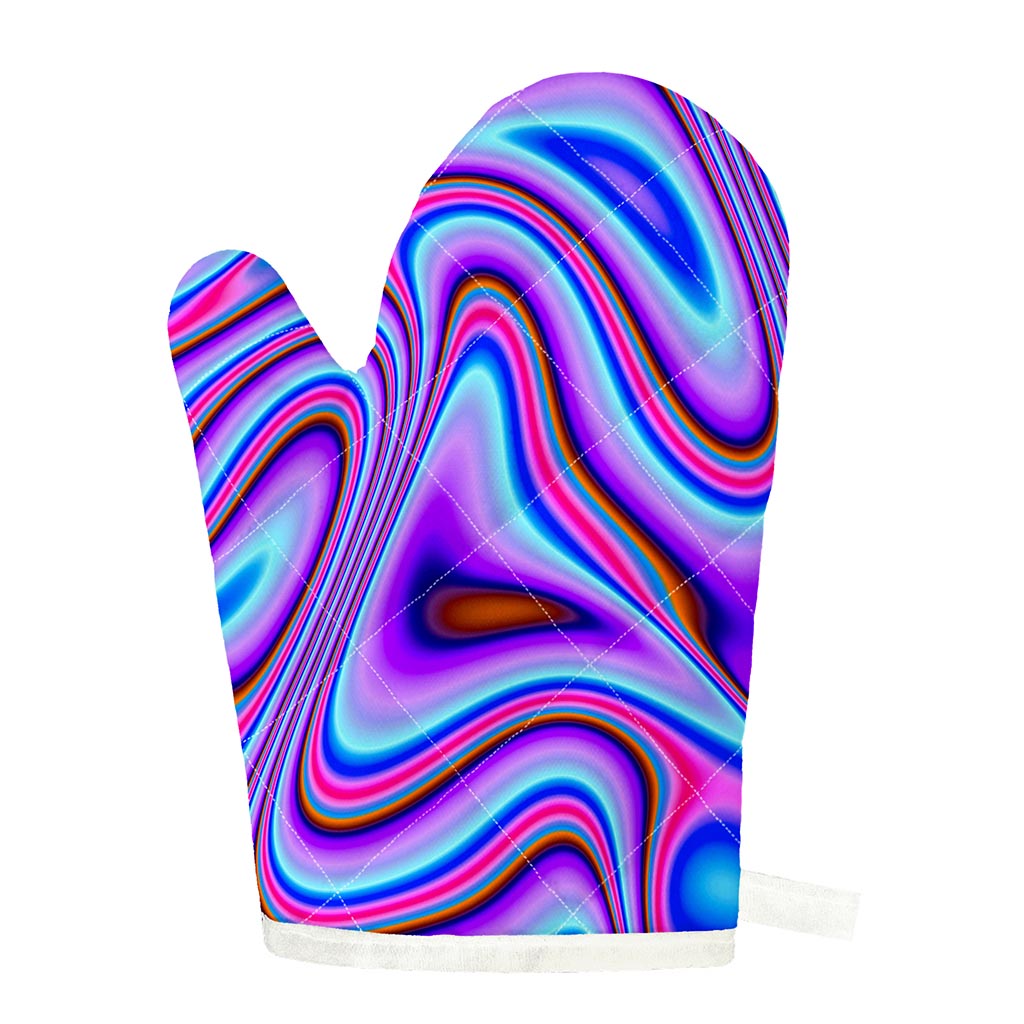 Purple Psychedelic Trippy Print Single Oven Mitt