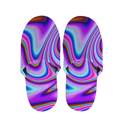 Purple Psychedelic Trippy Print Slippers