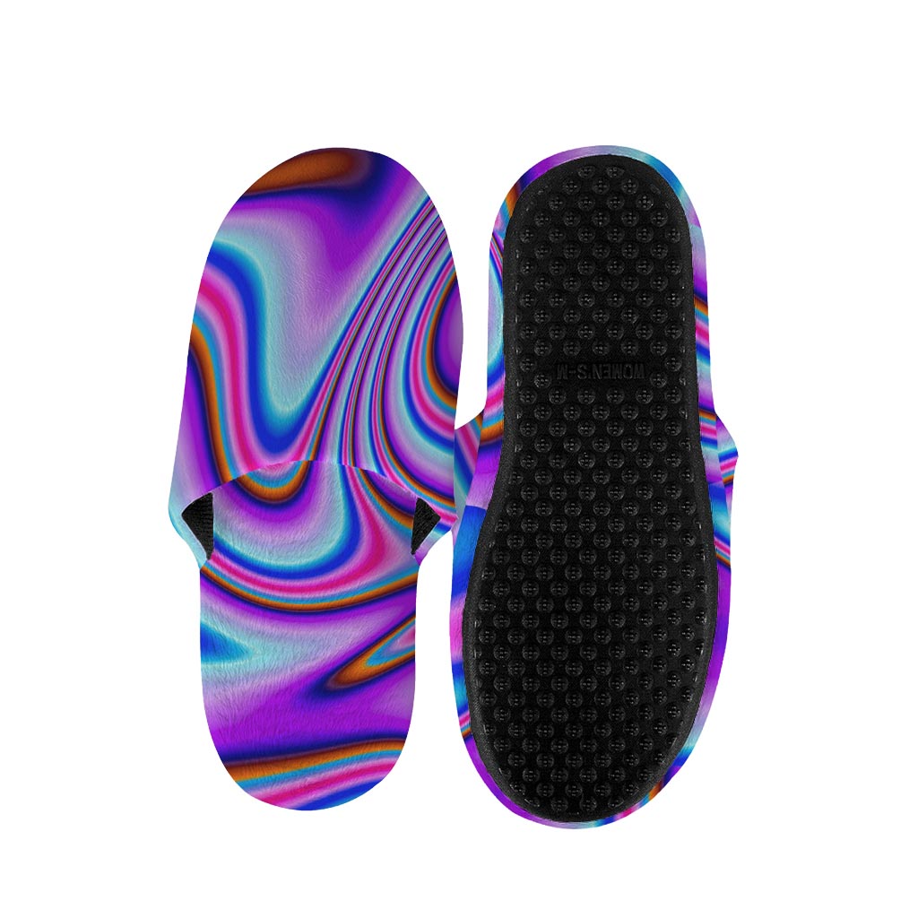 Purple Psychedelic Trippy Print Slippers