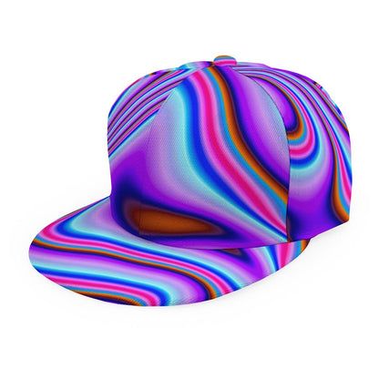 Purple Psychedelic Trippy Print Snapback Cap