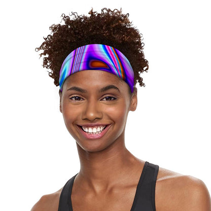 Purple Psychedelic Trippy Print Sports Headband