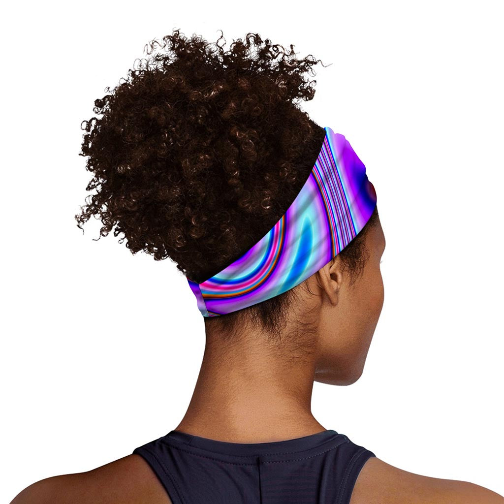 Purple Psychedelic Trippy Print Sports Headband