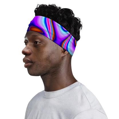 Purple Psychedelic Trippy Print Sports Headband