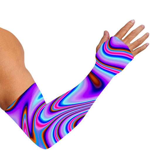 Purple Psychedelic Trippy Print Sun Protection Arm Sleeves