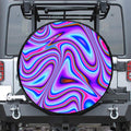 Purple Psychedelic Trippy Print Tire Cover