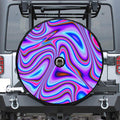 Purple Psychedelic Trippy Print Tire Cover With Camera Hole